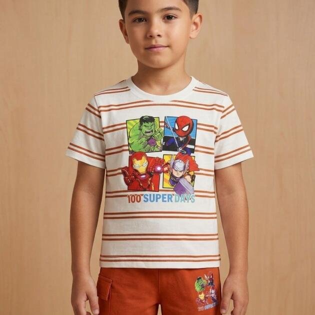 Soft Cotton Jersey Shirt with Same Fabric Shorts