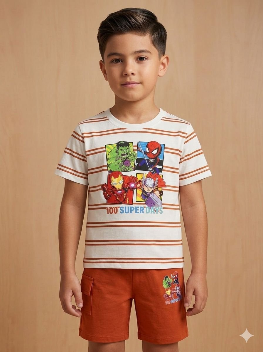 Soft Cotton Jersey Shirt with Same Fabric Shorts
