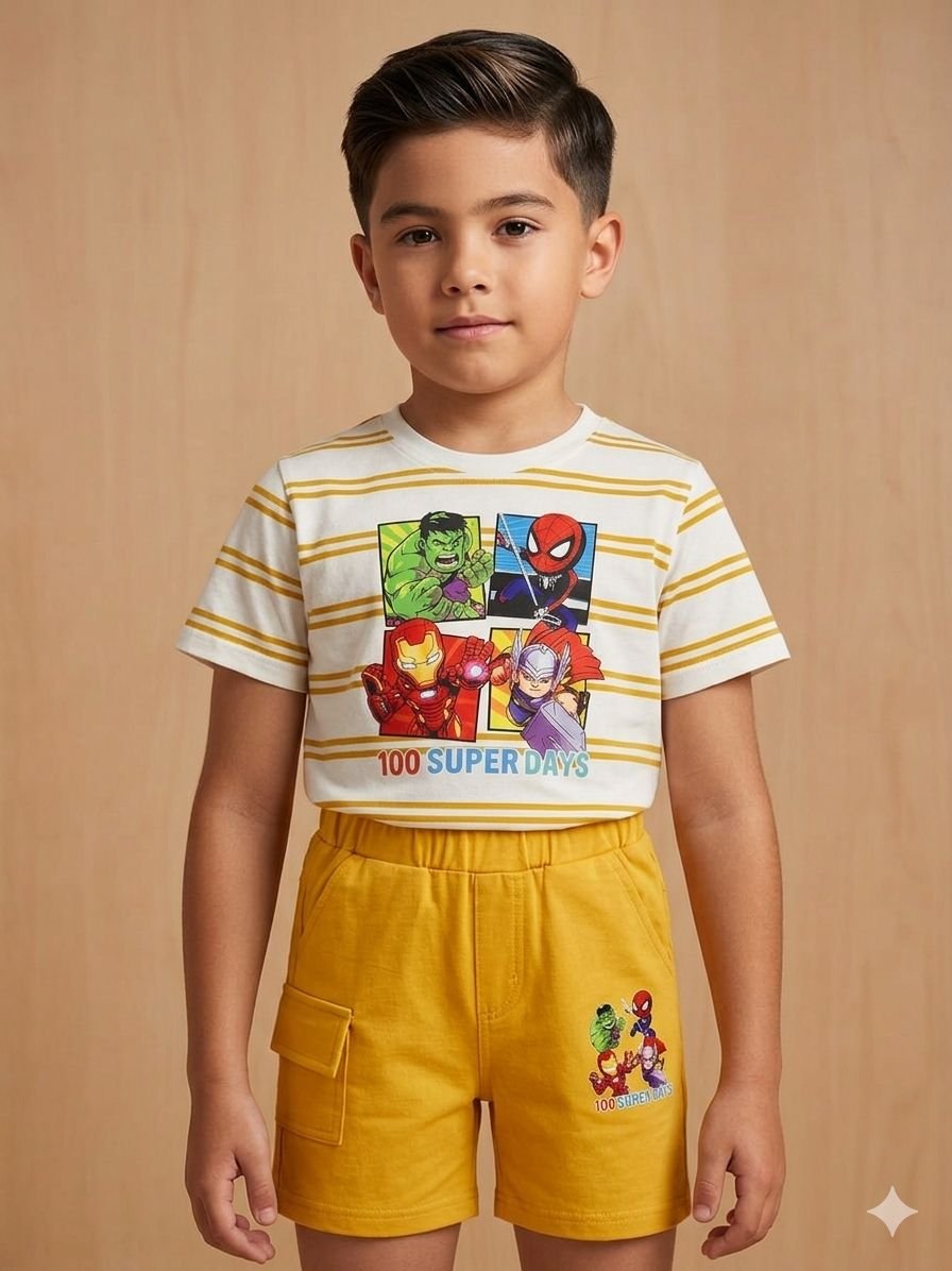 Soft Cotton Jersey Shirt with Same Fabric Shorts - Image 2