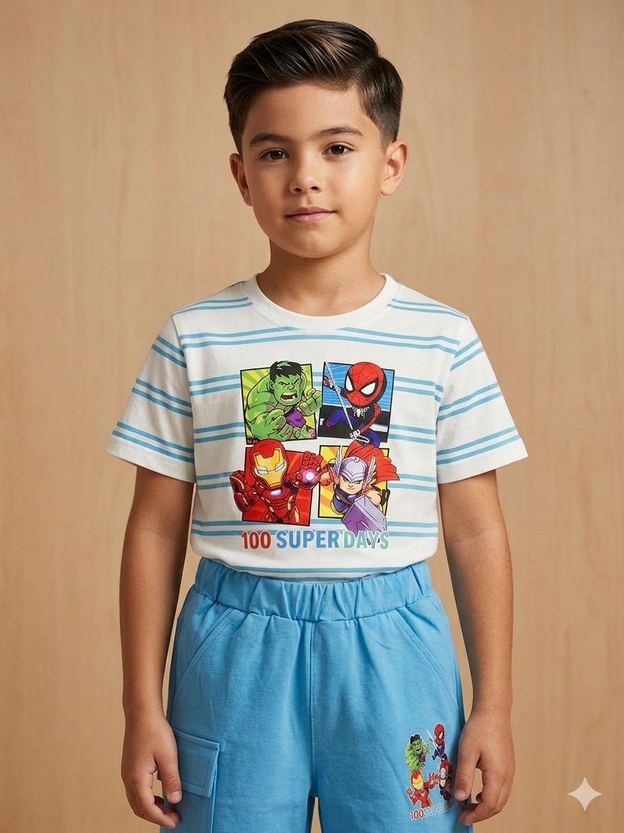 Soft Cotton Jersey Shirt with Same Fabric Shorts - Image 3