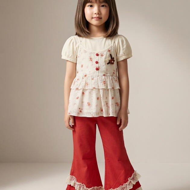Lawn Chicken Frok with Cotton Trouser