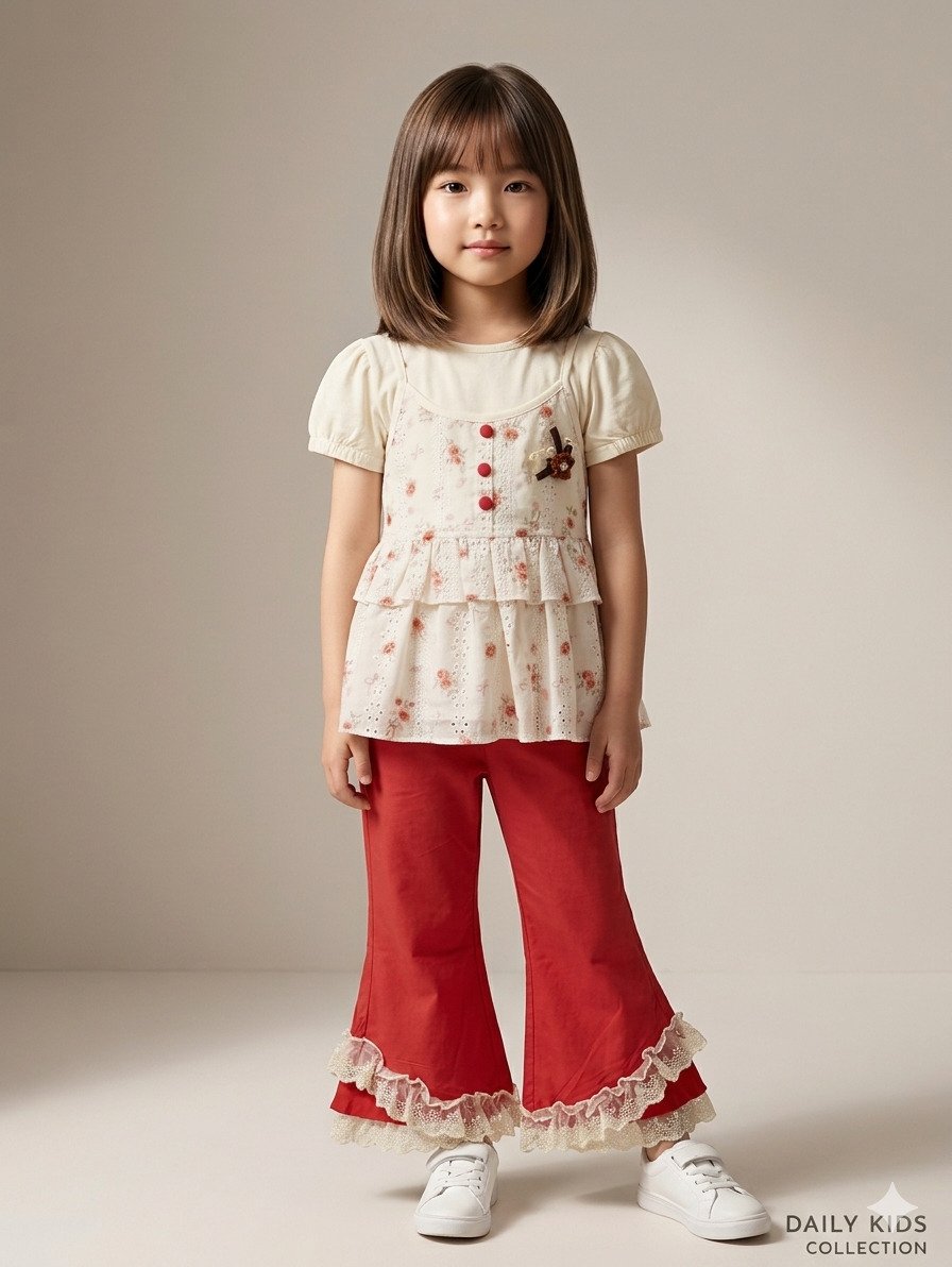 Lawn Chicken Frok with Cotton Trouser