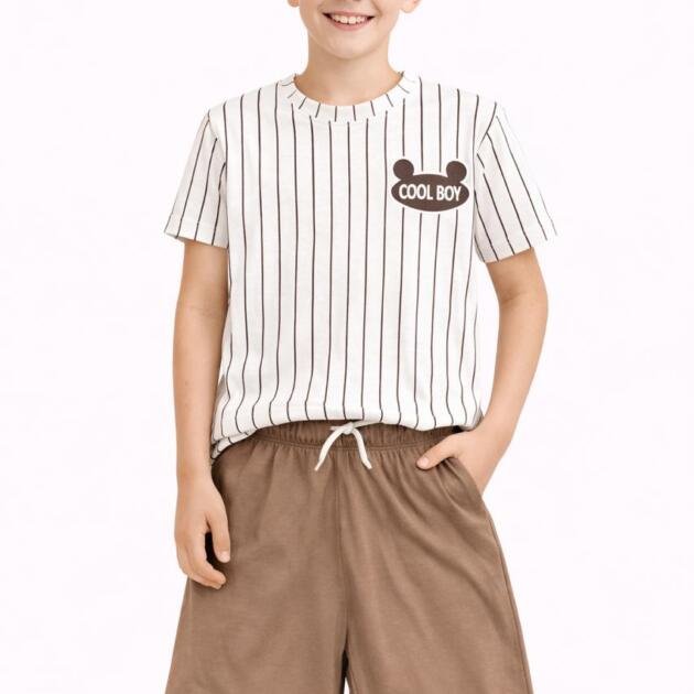 Cotton Jersey Lining Shirt with simple Shorts
